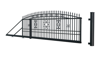Schiebetor Freitragendes Tor Maria 400cm x 169cm Komplett-Set inklusive Antrieb Schwarz oder Anthrazit