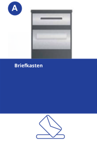 Pfosten mit integriertem Briefkasten und LED Licht